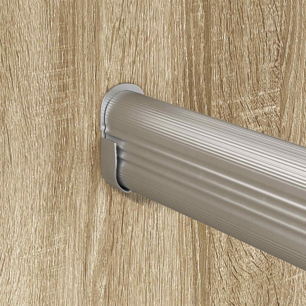 vidaXL Ράβδος Ντουλάπας 2 τμχ. Ασημί 464 x 15 x 29 mm