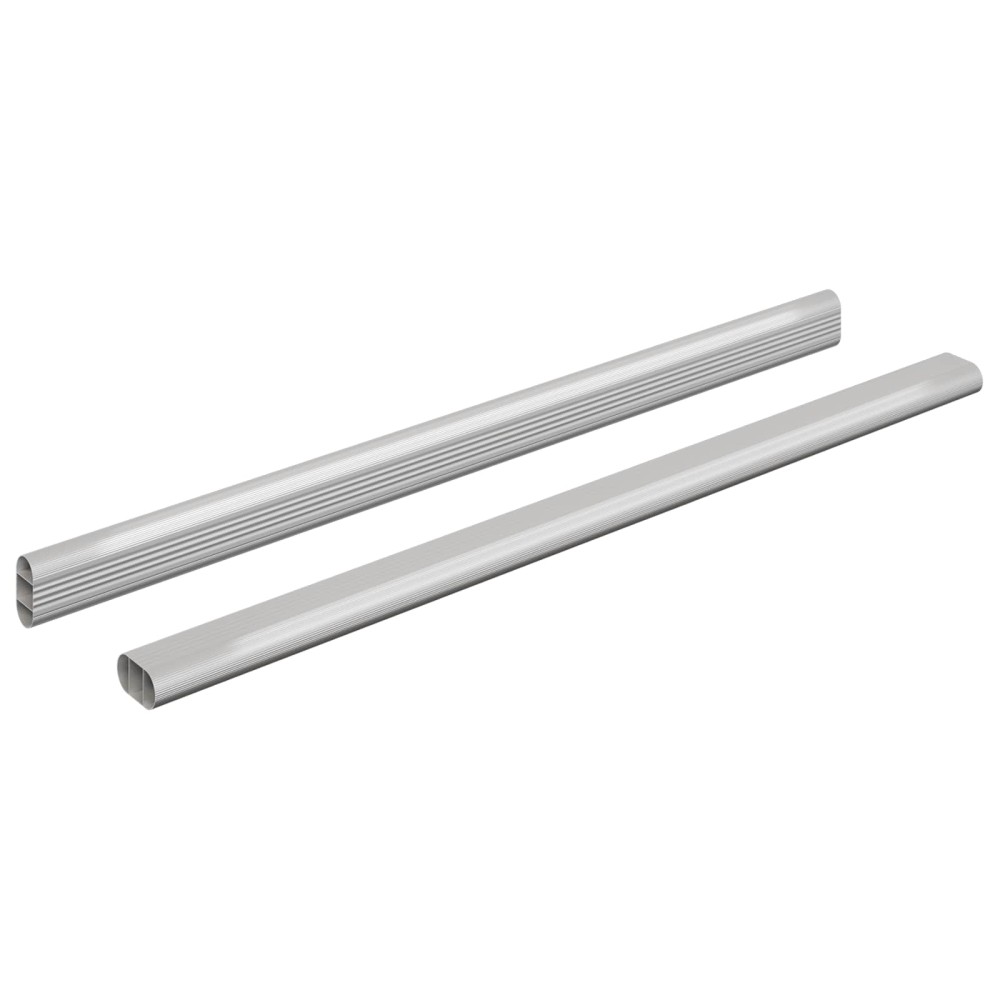 vidaXL Ράβδος Ντουλάπας 2 τμχ. Ασημί 472 x 15 x 29 mm
