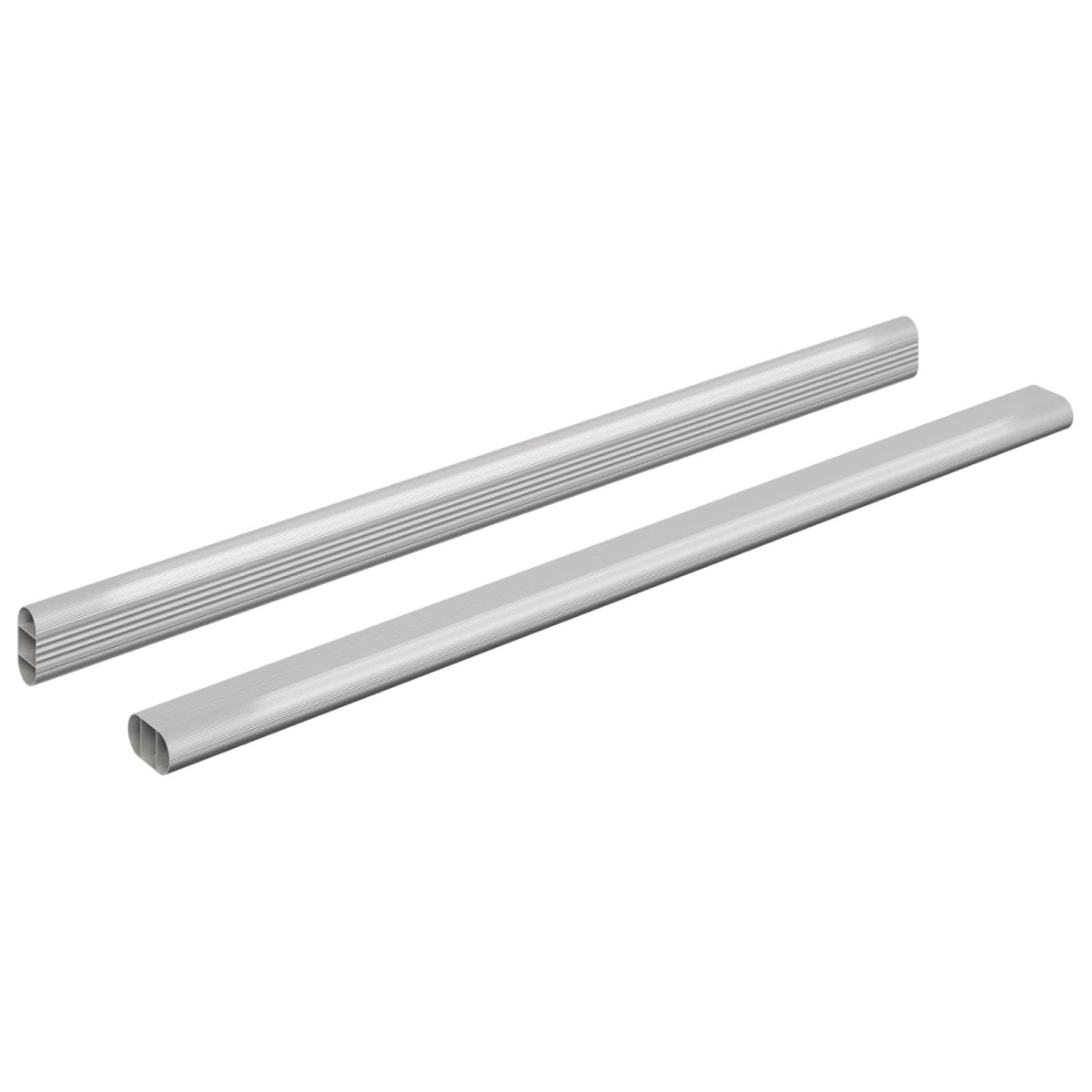 vidaXL Ράβδος Ντουλάπας 2 τμχ. Ασημί 472 x 15 x 29 mm