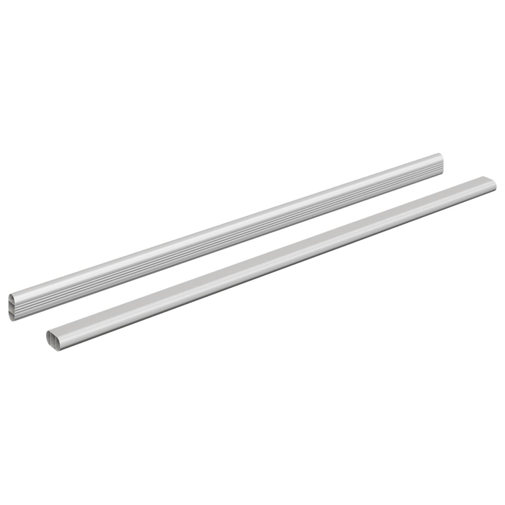 vidaXL Ράβδος Ντουλάπας 2 τμχ. Ασημί 664 x 15 x 29 mm
