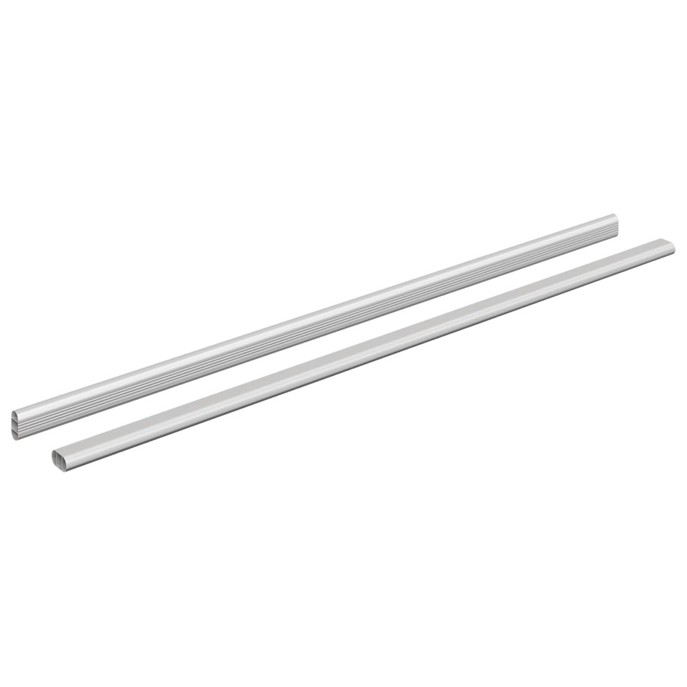 vidaXL Ράβδος Ντουλάπας 2 τμχ. Ασημί 864 x 15 x 29 mm