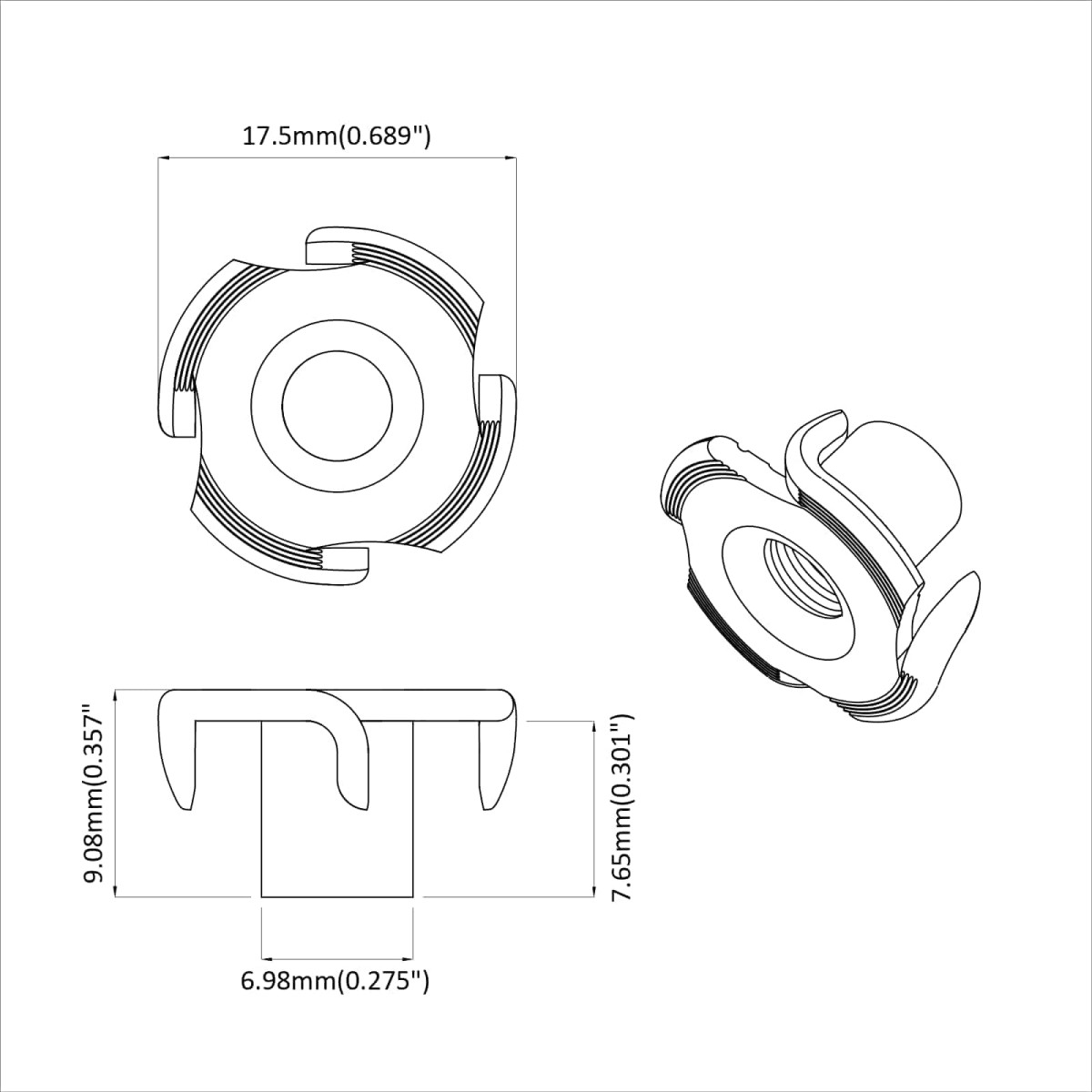 vidaXL Πριονωτό T-nut 2 τμχ. Ασημί M6 χιλ. Ατσάλι