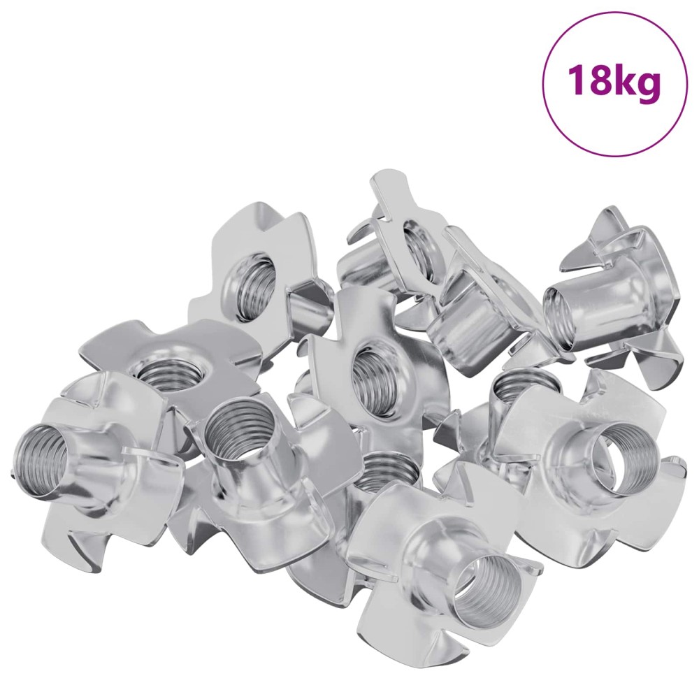 vidaXL Πριονωτό T-nut 7200 τμχ. Ασημί M6 χιλ. Ατσάλι