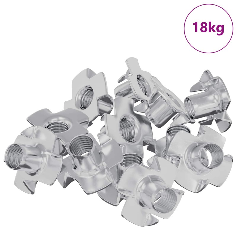 vidaXL Πριονωτό T-nut 7200 τμχ. Ασημί M6 χιλ. Ατσάλι