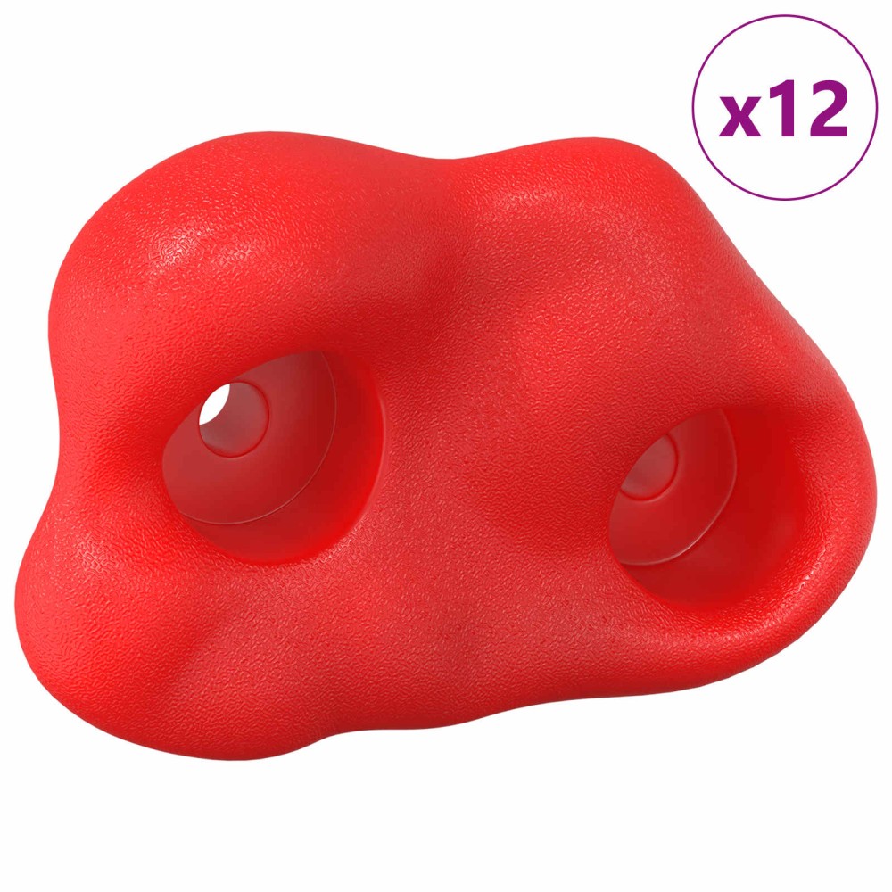 vidaXL Βάσεις αναρρίχησης 12 τεμ. Κόκκινο 100 x 67 x 43 mm PP