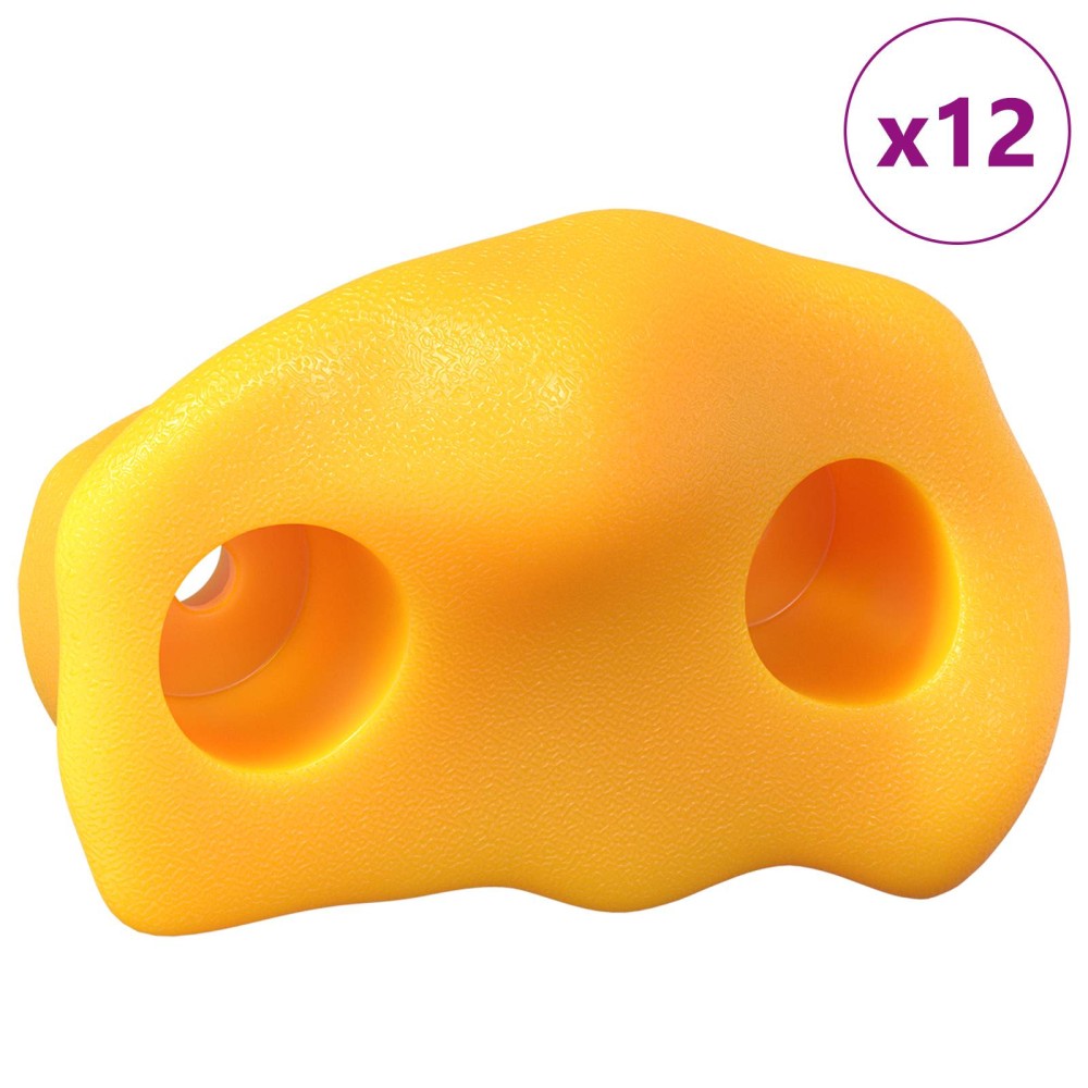 vidaXL Βάσεις αναρρίχησης 12 τεμ. Κίτρινο 100 x 67 x 43 mm PP