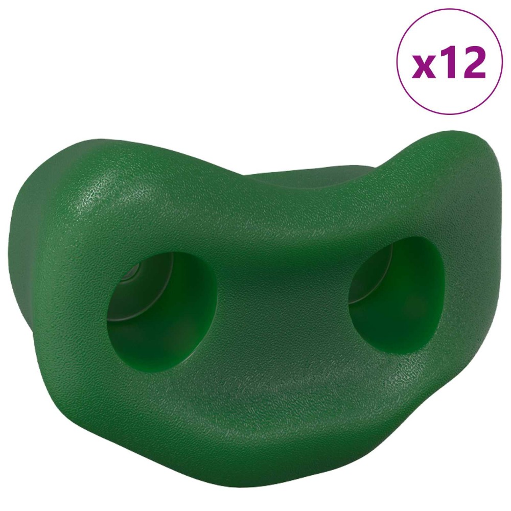 vidaXL Βάσεις αναρρίχησης 12 τεμ. Πράσινο 100 x 67 x 43 mm PP