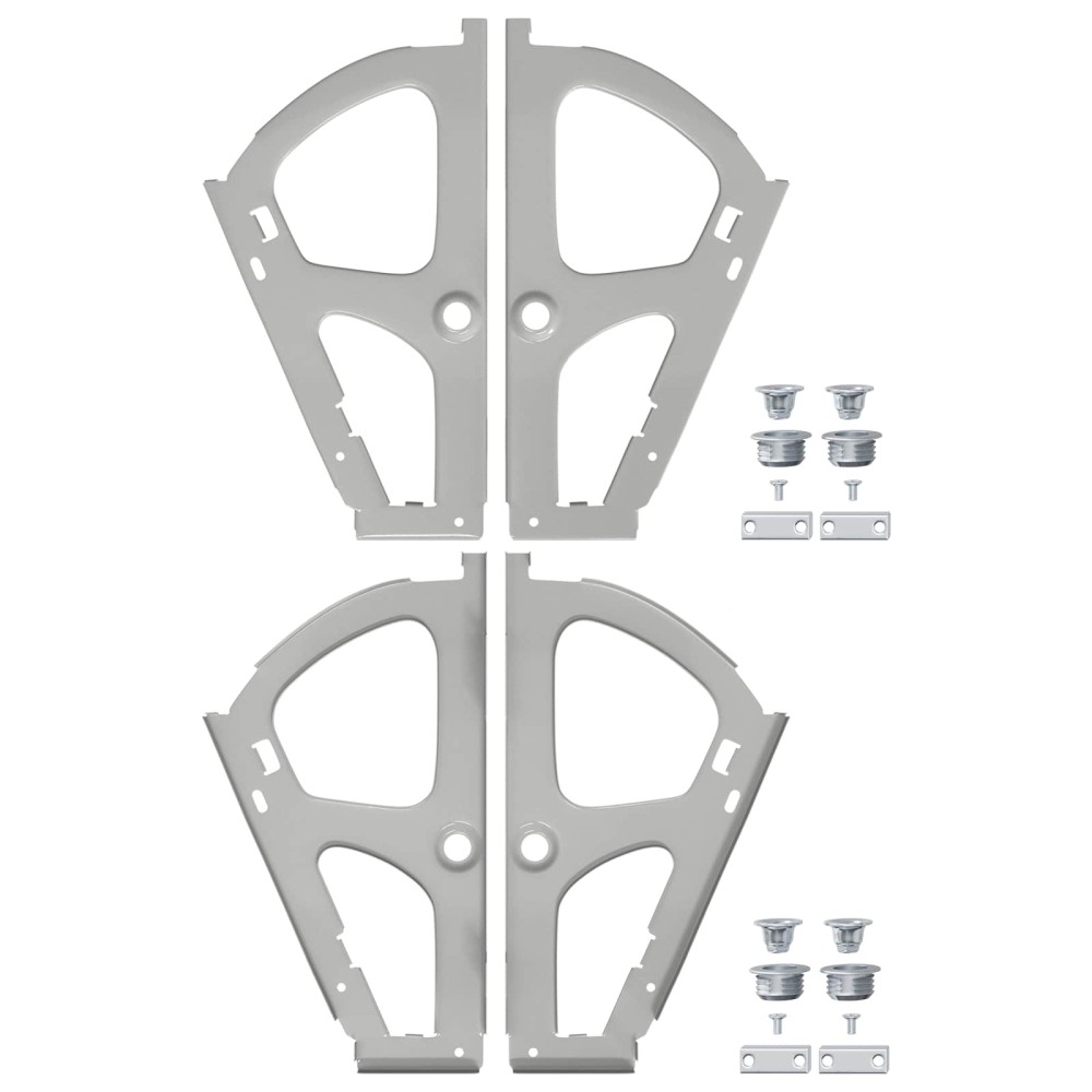 vidaXL Αγκώνας ανατροπής 2 τμχ. Ασημί 235 x 155 x 30 mm Σίδερο