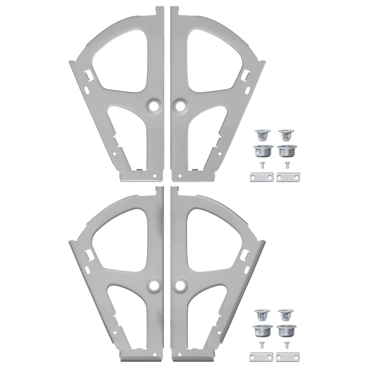 vidaXL Αγκώνας ανατροπής 2 τμχ. Ασημί 235 x 155 x 30 mm Σίδερο