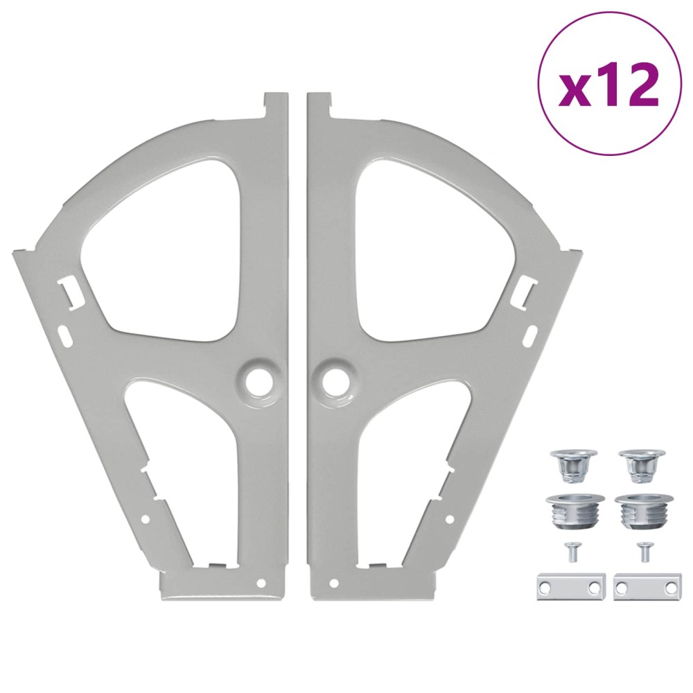 vidaXL Αγκώνας ανατροπής 12 τμχ. Ασημί 235 x 155 x 30 mm Σίδερο
