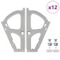 vidaXL Αγκώνας ανατροπής 12 τμχ. Ασημί 235 x 155 x 30 mm Σίδερο