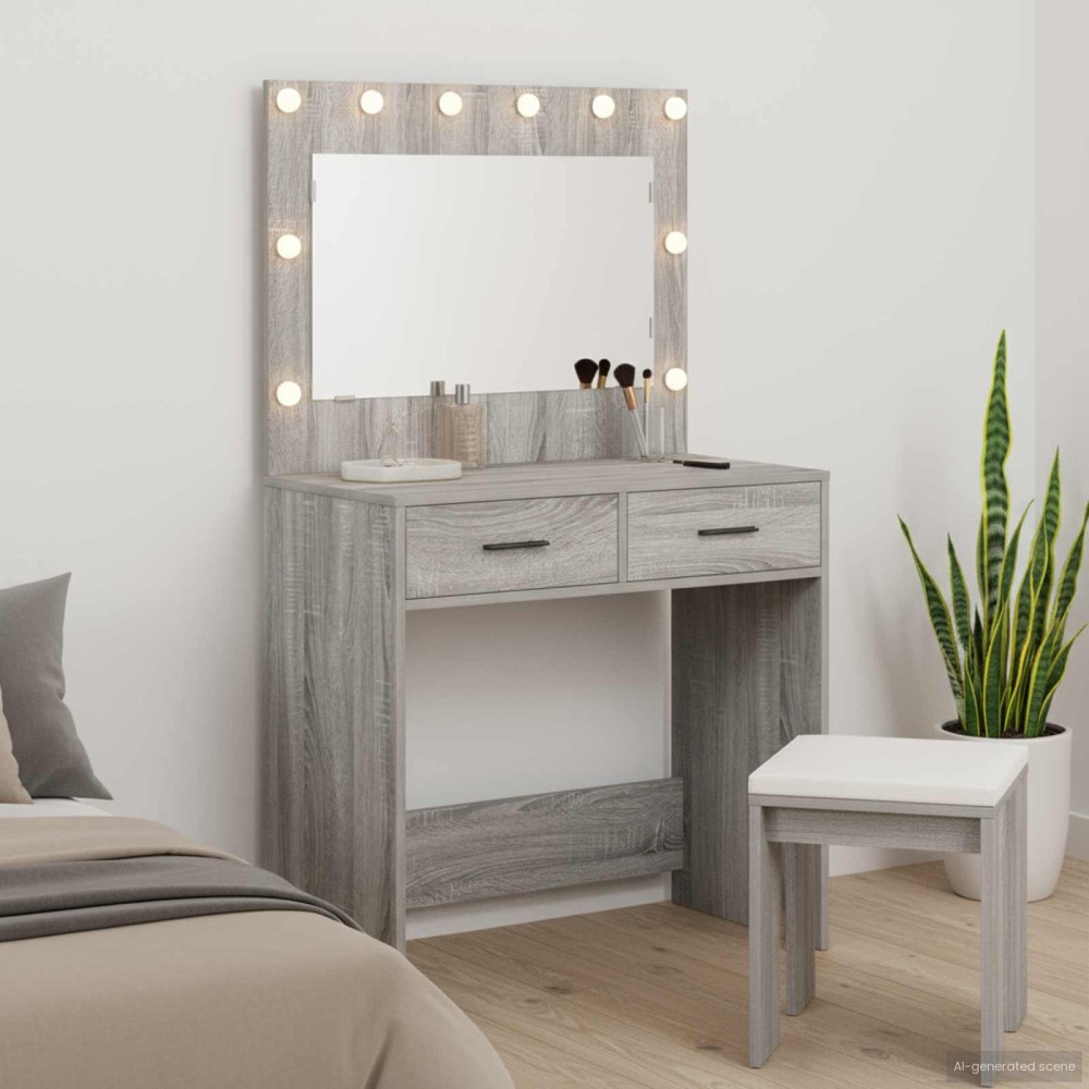 vidaXL Τραπέζι περιποίησης Γκρίζο Σονομα 78,5 x 41 x 135 εκ