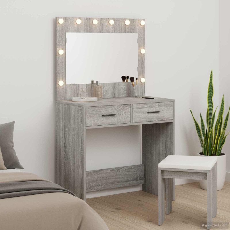 vidaXL Τραπέζι περιποίησης Γκρίζο Σονομα 78,5 x 41 x 135 εκ