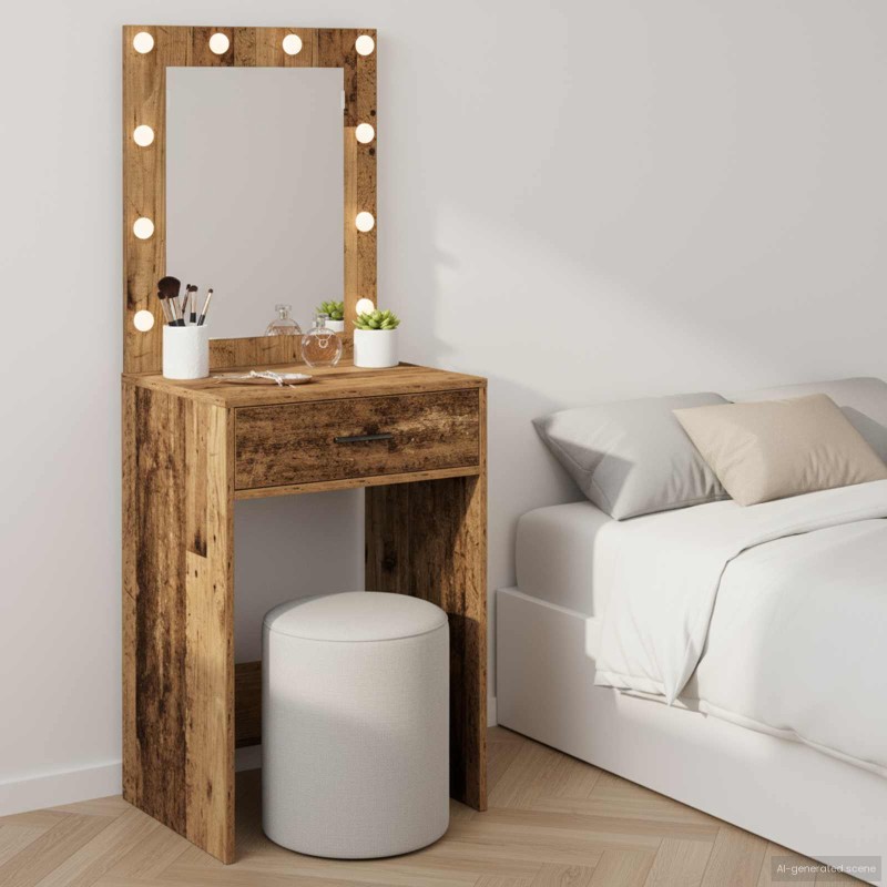 vidaXL Τραπέζι περιποίησης Παλιό ξύλο 50 x 41 x 135 εκ
