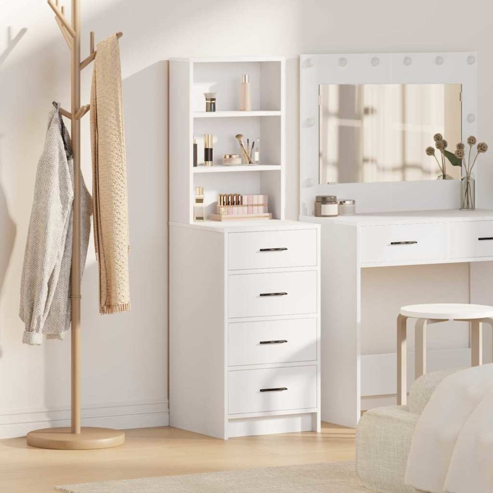 vidaXL Highboard Λευκό 40 x 41 x 135 εκ. Επεξεργασμένο Ξύλο