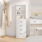 vidaXL Highboard Λευκό 40 x 41 x 135 εκ. Επεξεργασμένο Ξύλο