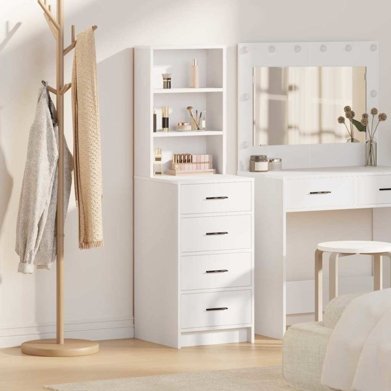vidaXL Highboard Λευκό 40 x 41 x 135 εκ. Επεξεργασμένο Ξύλο