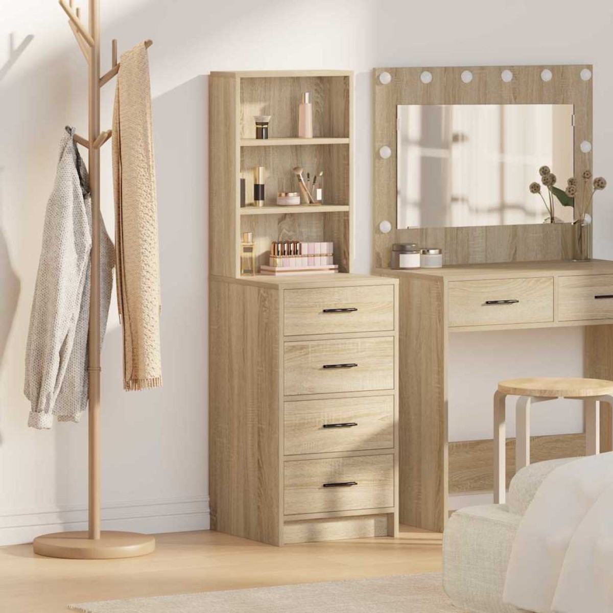vidaXL Highboard Sonoma Δρυς 40 x 41 x 135 εκ. Επεξεργασμένο Ξύλο