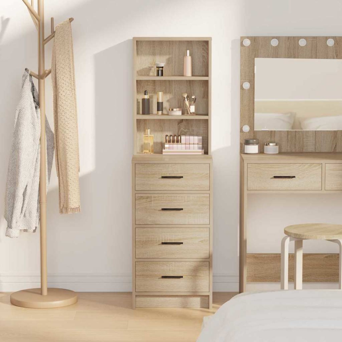 vidaXL Highboard Sonoma Δρυς 40 x 41 x 135 εκ. Επεξεργασμένο Ξύλο