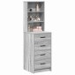 vidaXL Highboard Γκρι sonoma 40 x 41 x 135 εκ. Επεξεργασμένο Ξύλο
