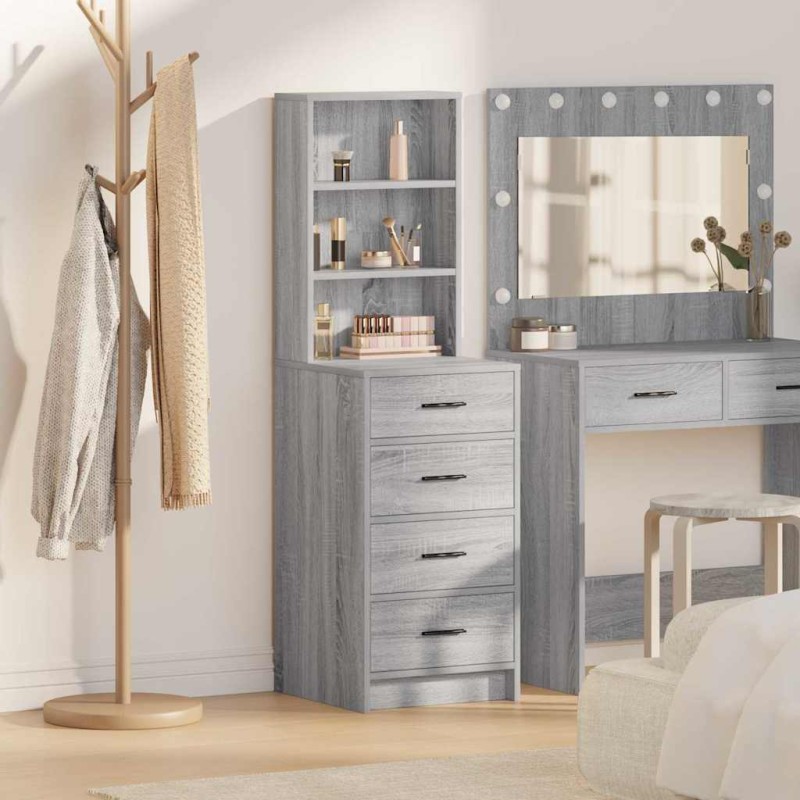 vidaXL Highboard Γκρι sonoma 40 x 41 x 135 εκ. Επεξεργασμένο Ξύλο