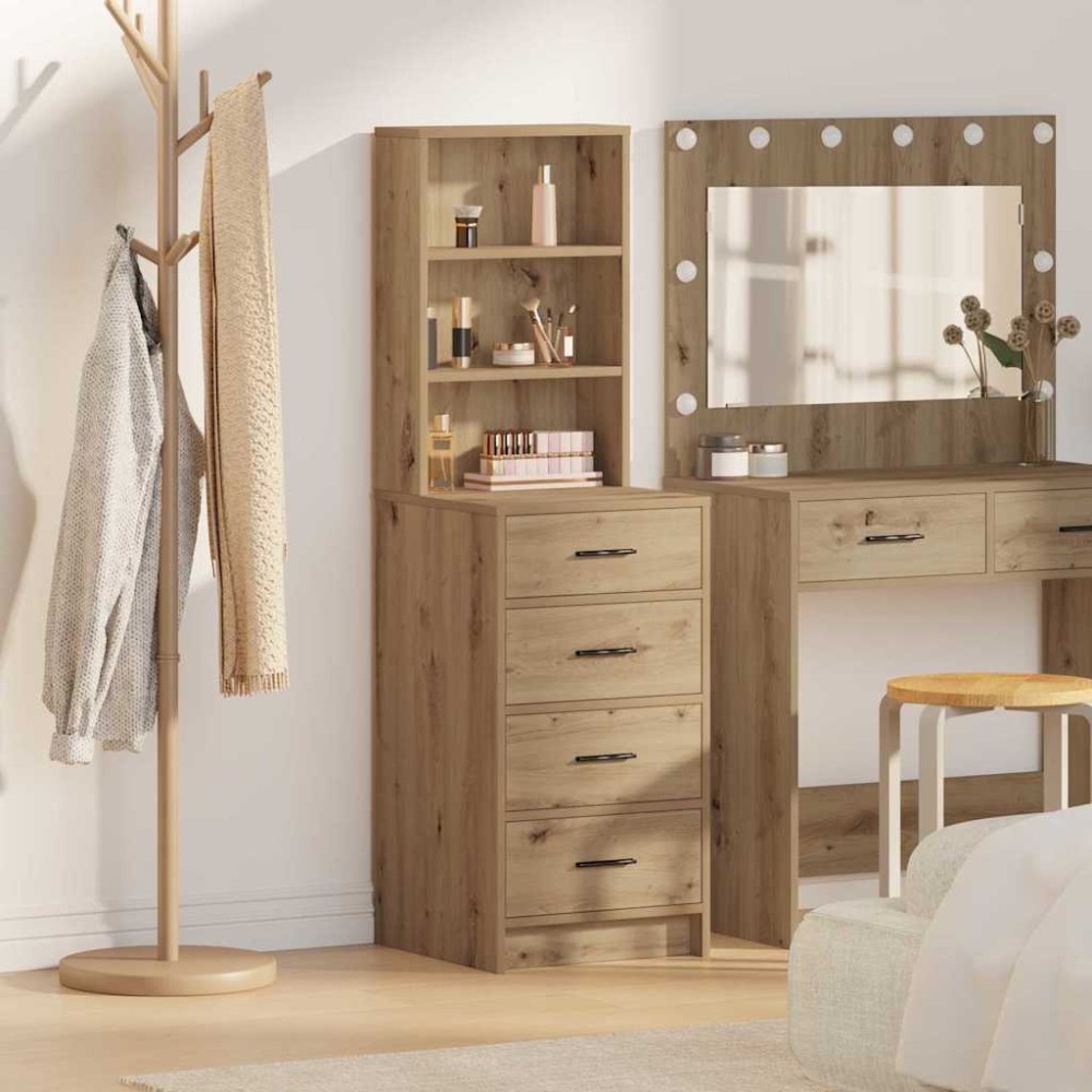vidaXL Highboard artisan δρυς 40 x 41 x 135 εκ. Επεξεργασμένο Ξύλο