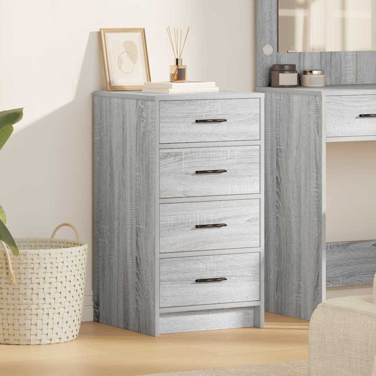 vidaXL Πλαϊνό γραφείο Γκρι sonoma 40 x 41 x 75 εκ Επεξεργασμένο Ξύλο