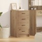 vidaXL Πλαϊνό γραφείο artisan δρυς 40 x 41 x 75 εκ Επεξεργασμένο Ξύλο