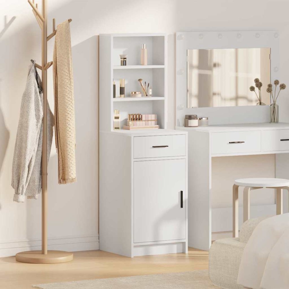 vidaXL Highboard Λευκό 41 x 40 x 135 εκ Επεξεργασμένο Ξύλο