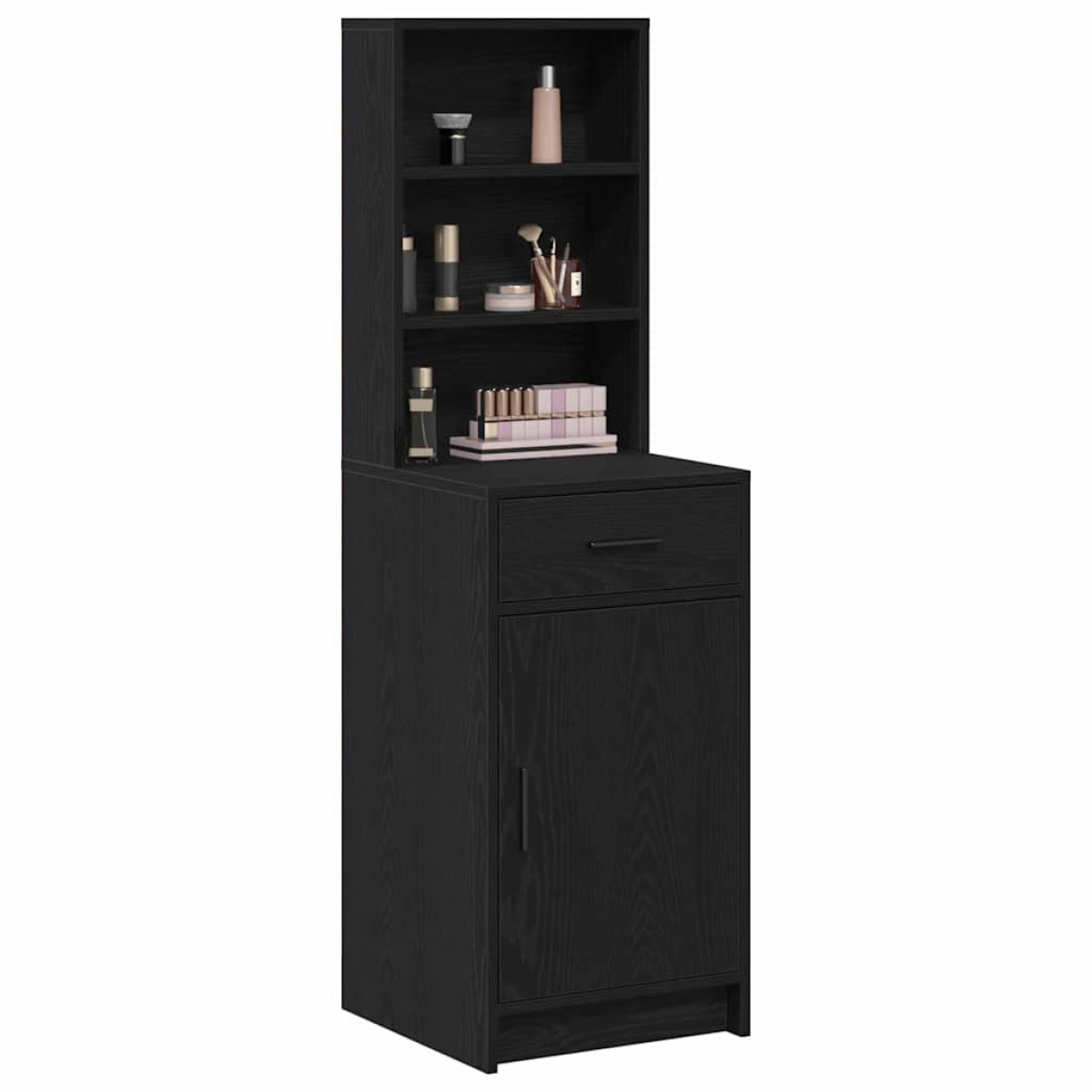 vidaXL Highboard Μαύρη Οξυά 41 x 40 x 135 εκ Επεξεργασμένο Ξύλο