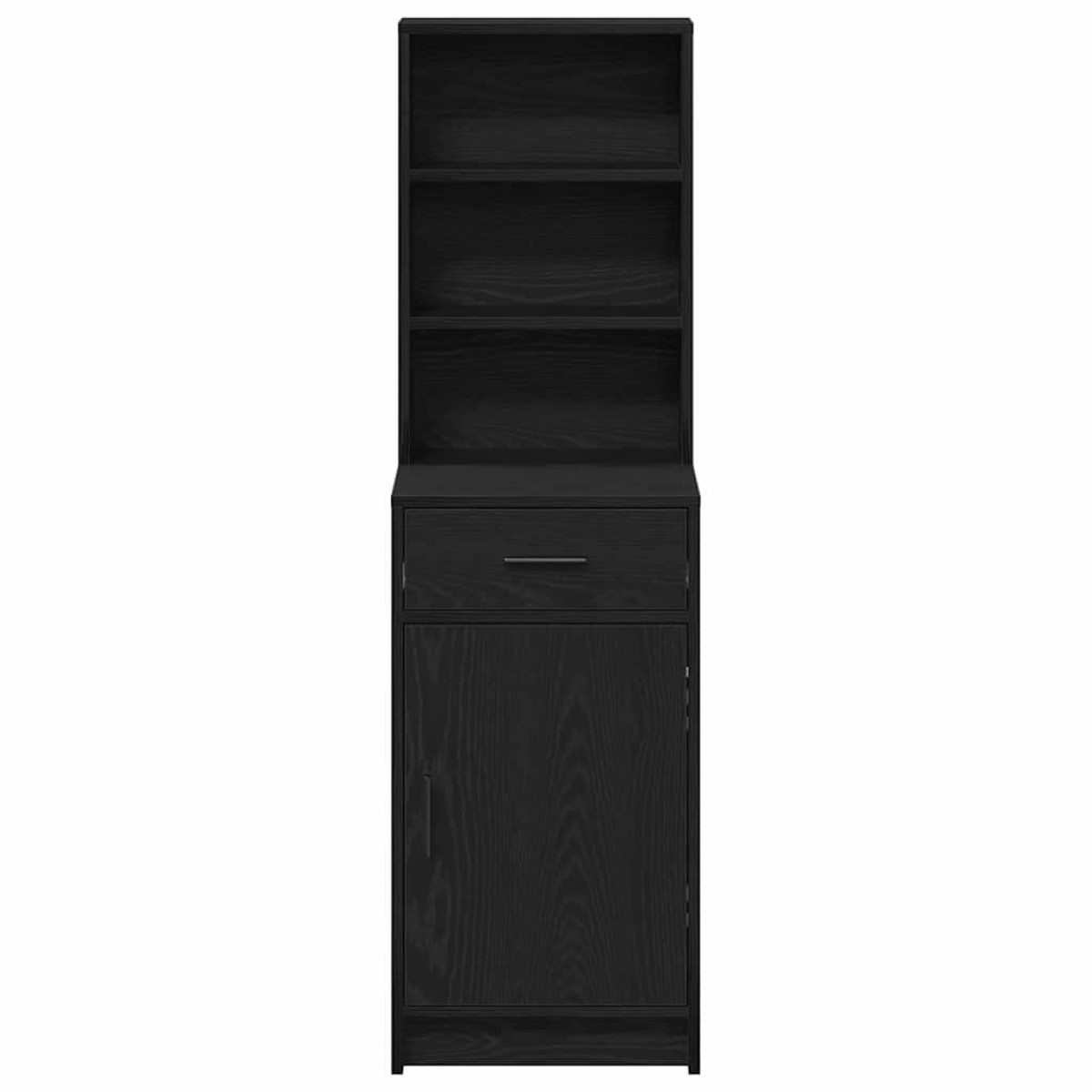 vidaXL Highboard Μαύρη Οξυά 41 x 40 x 135 εκ Επεξεργασμένο Ξύλο
