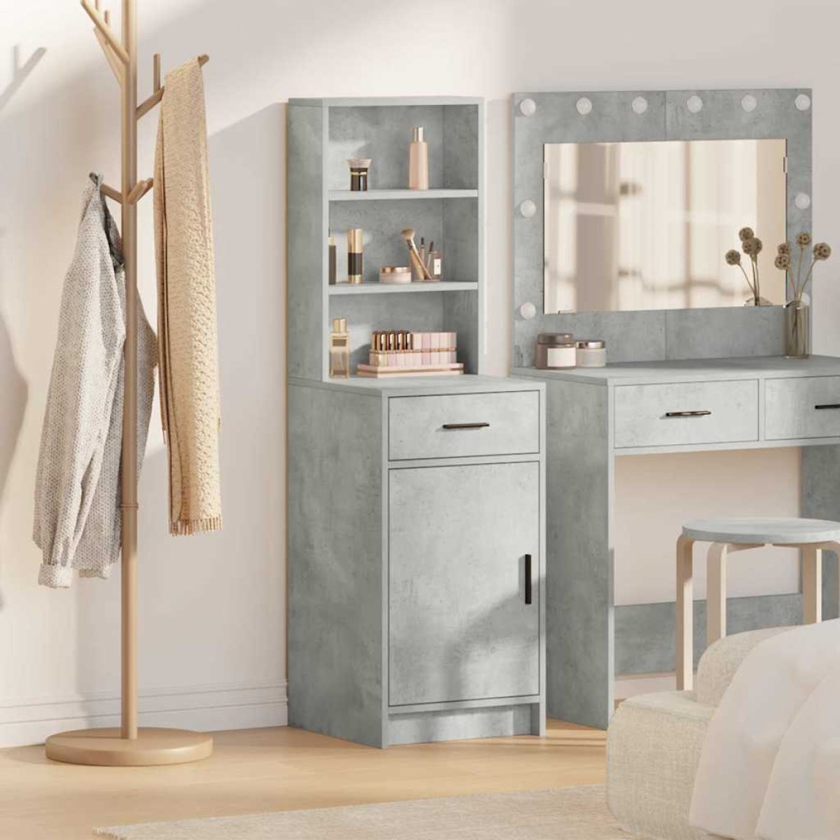 vidaXL Highboard Σκυρόδεμα Γκρι 41 x 40 x 135 εκ Επεξεργασμένο Ξύλο