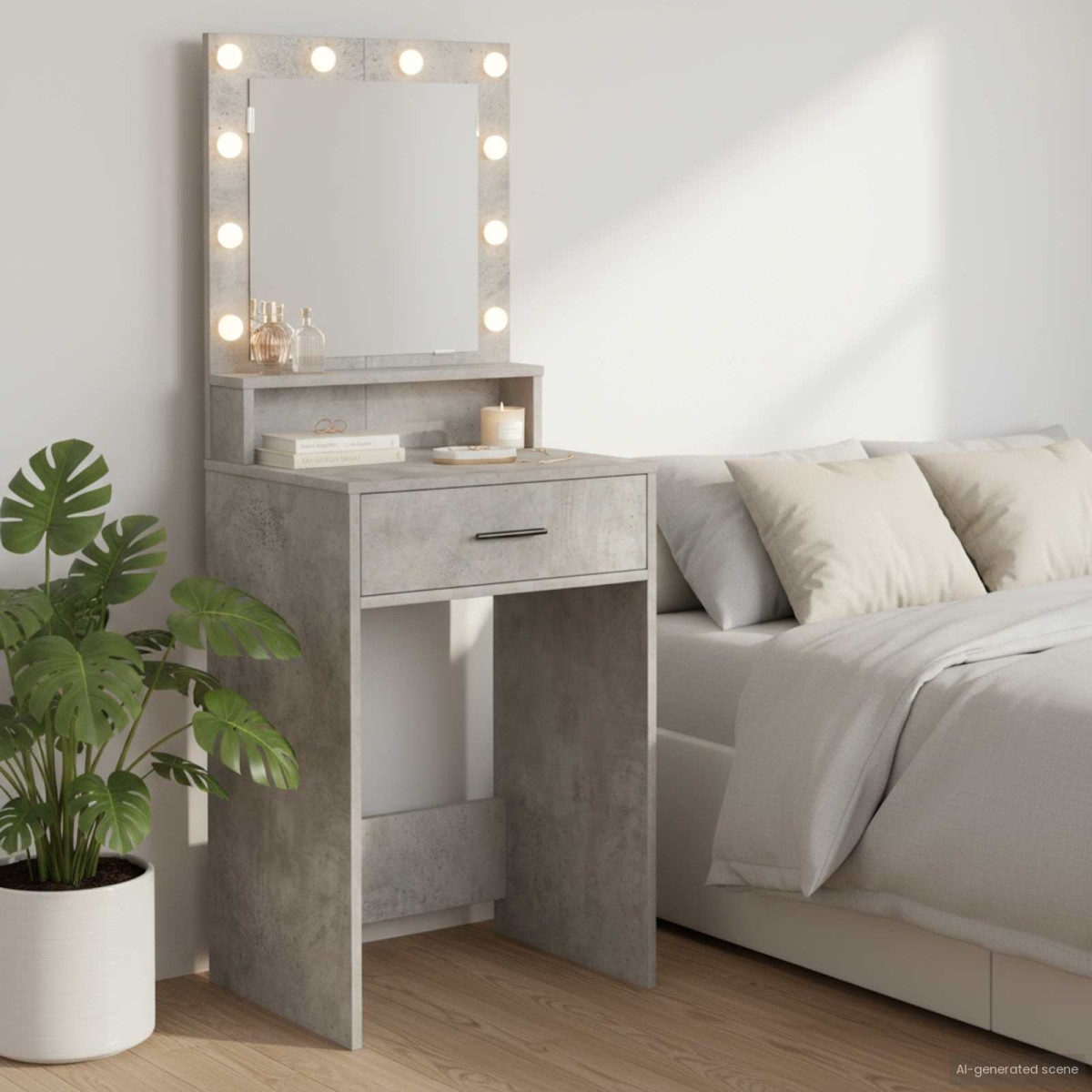 vidaXL Τραπέζι περιποίησης Σκυρόδεμα Γκρι 50 x 41 x 135 εκ