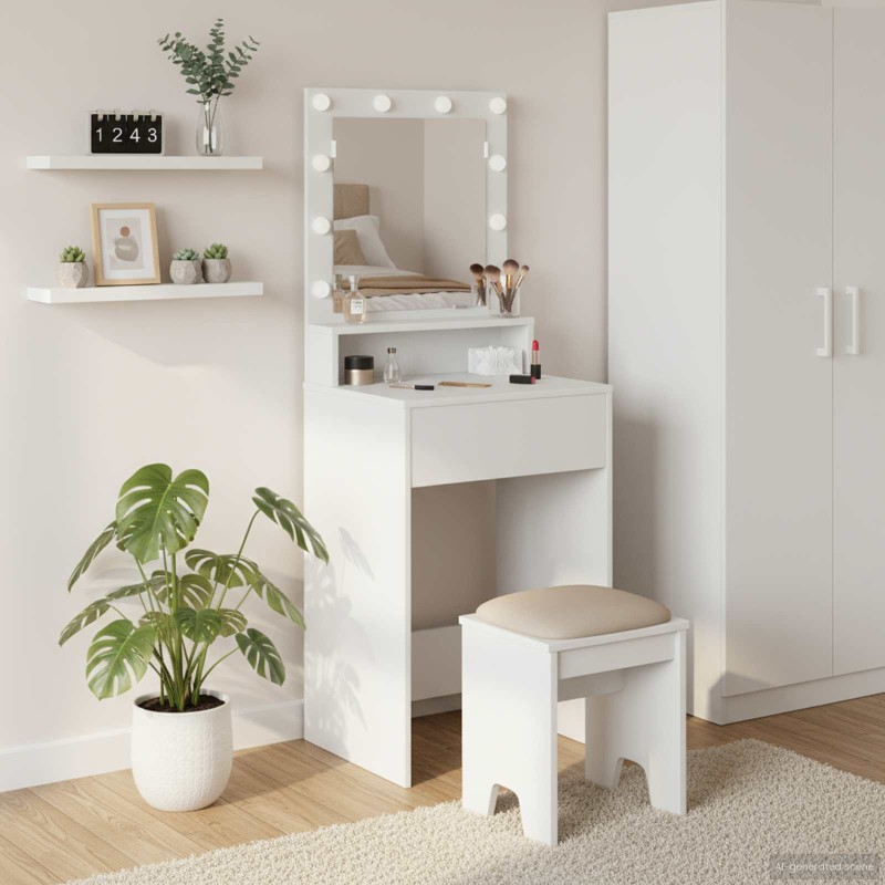 vidaXL Τραπέζι περιποίησης Λευκό 50 x 41 x 135 εκ Επεξεργασμένο Ξύλο