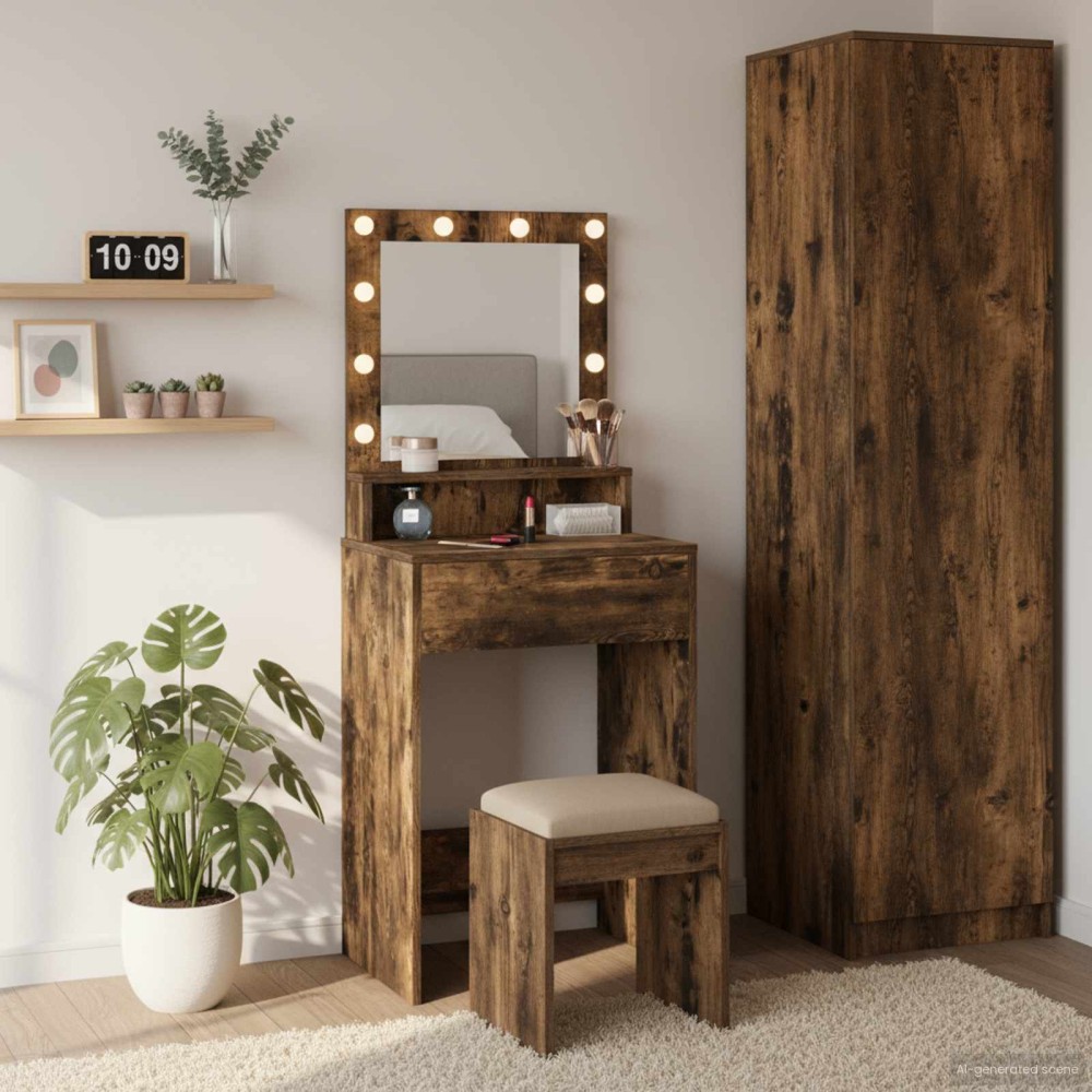 vidaXL Τραπέζι περιποίησης Καπνιστό Δρύς 50 x 41 x 135 εκ