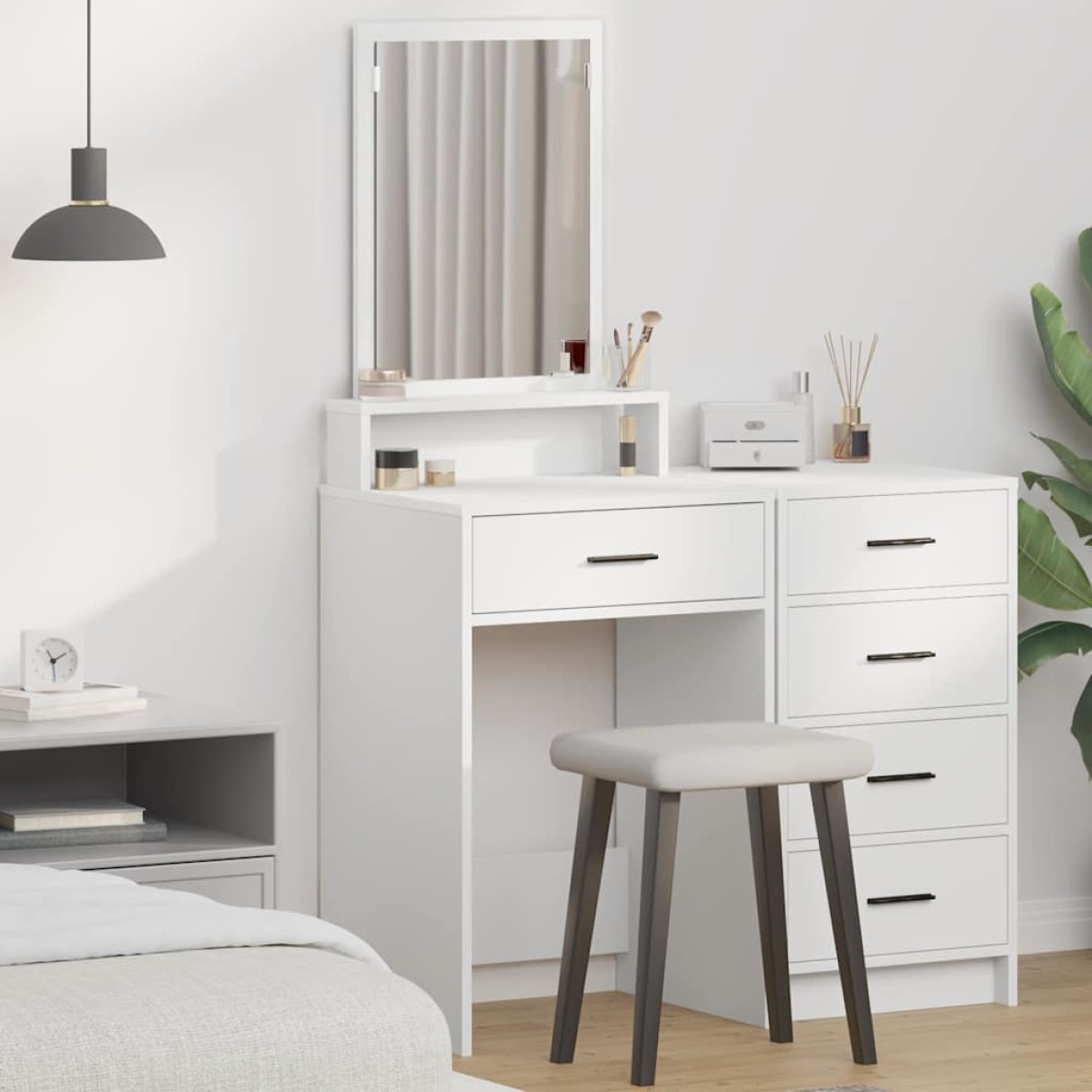 vidaXL Τραπέζι περιποίησης Λευκό 50 x 41 x 140 εκ. Επεξεργασμένο Ξύλο