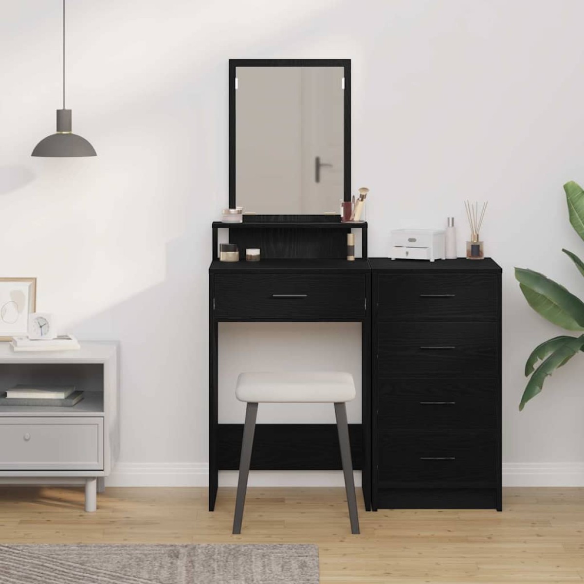 vidaXL Τραπέζι περιποίησης Μαύρη Οξυά 50 x 41 x 140 εκ.