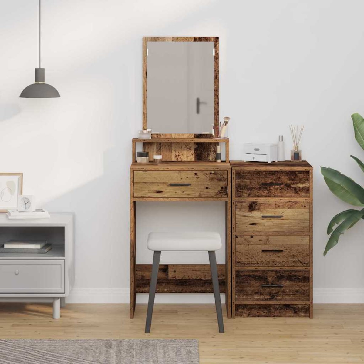 vidaXL Τραπέζι περιποίησης Παλιό ξύλο 50 x 41 x 140 εκ.