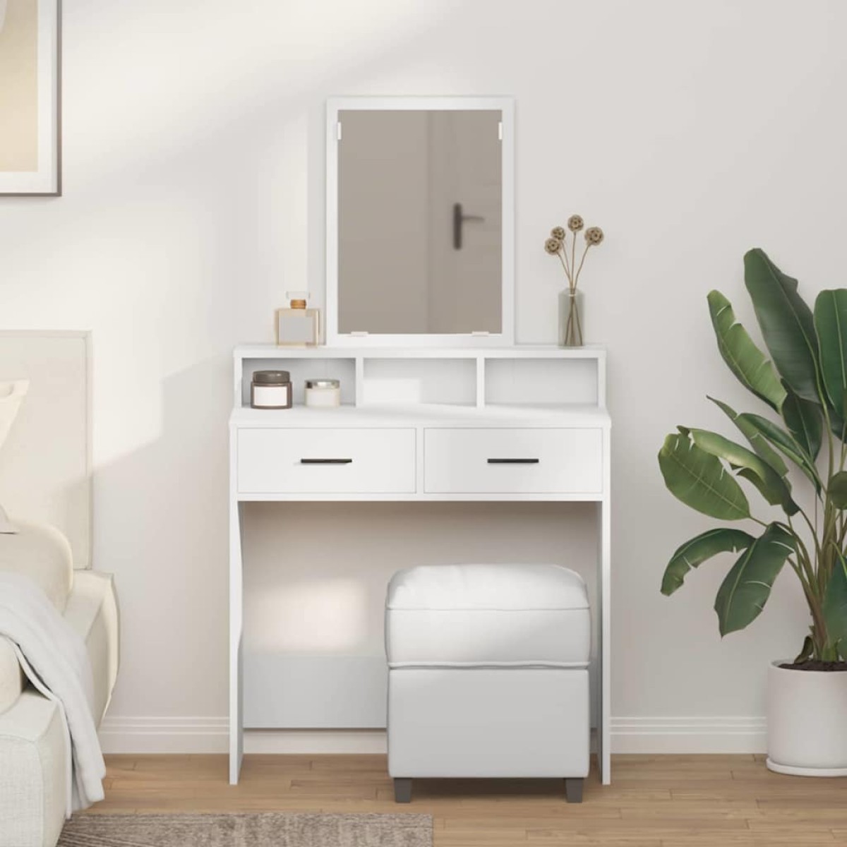 vidaXL Τραπέζι περιποίησης Λευκό 79 x 41 x 140 εκ. Επεξεργασμένο Ξύλο