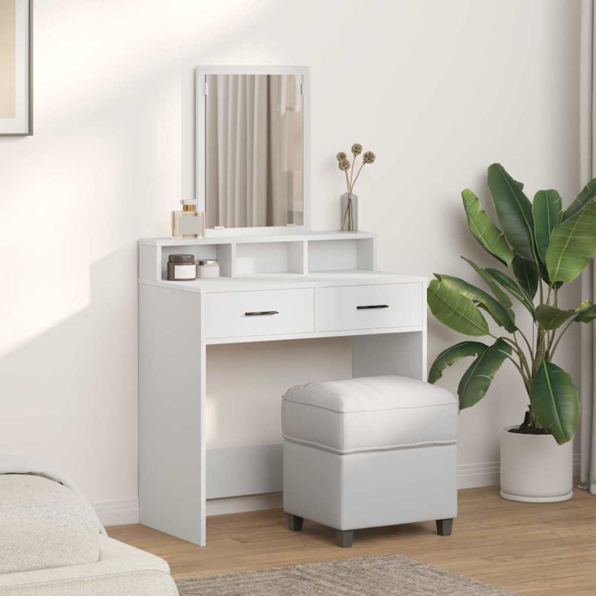 vidaXL Τραπέζι περιποίησης Λευκό 79 x 41 x 140 εκ. Επεξεργασμένο Ξύλο