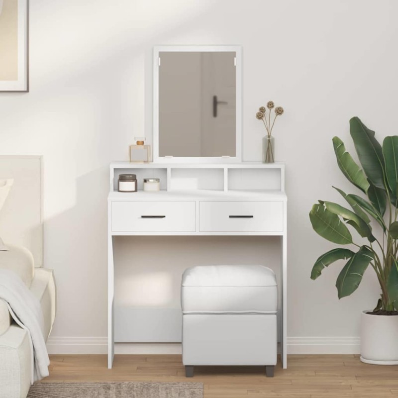 vidaXL Τραπέζι περιποίησης Λευκό 79 x 41 x 140 εκ. Επεξεργασμένο Ξύλο