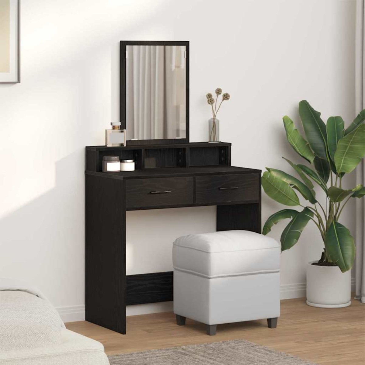 vidaXL Τραπέζι περιποίησης Μαύρη Οξυά 79 x 41 x 140 εκ.