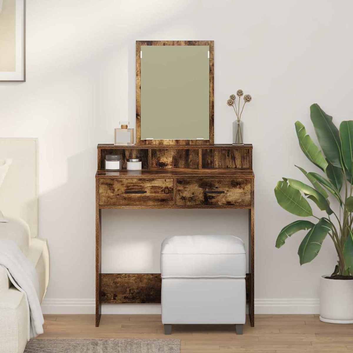 vidaXL Τραπέζι περιποίησης Καπνιστό Δρύς 79 x 41 x 140 εκ.