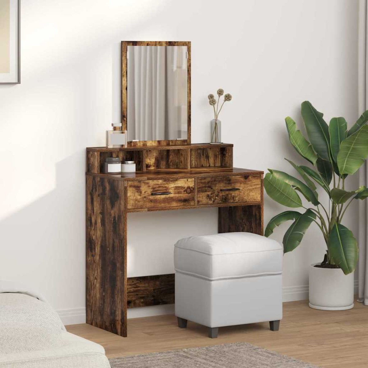 vidaXL Τραπέζι περιποίησης Καπνιστό Δρύς 79 x 41 x 140 εκ.