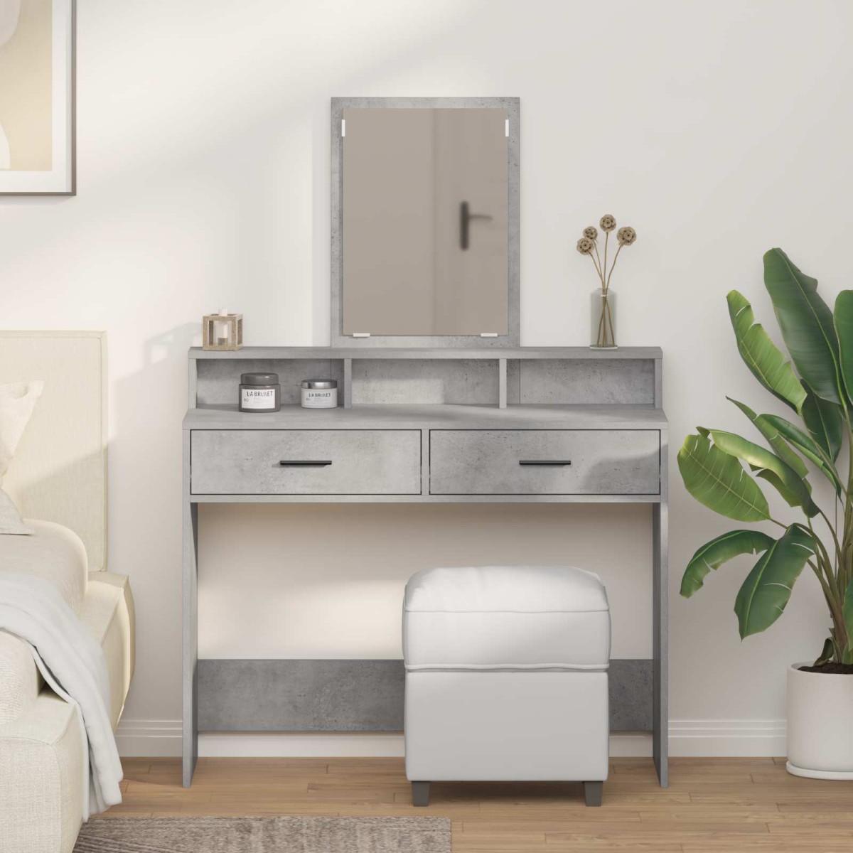 vidaXL Τραπέζι περιποίησης Σκυρόδεμα Γκρι 100 x 41 x 140 εκ.