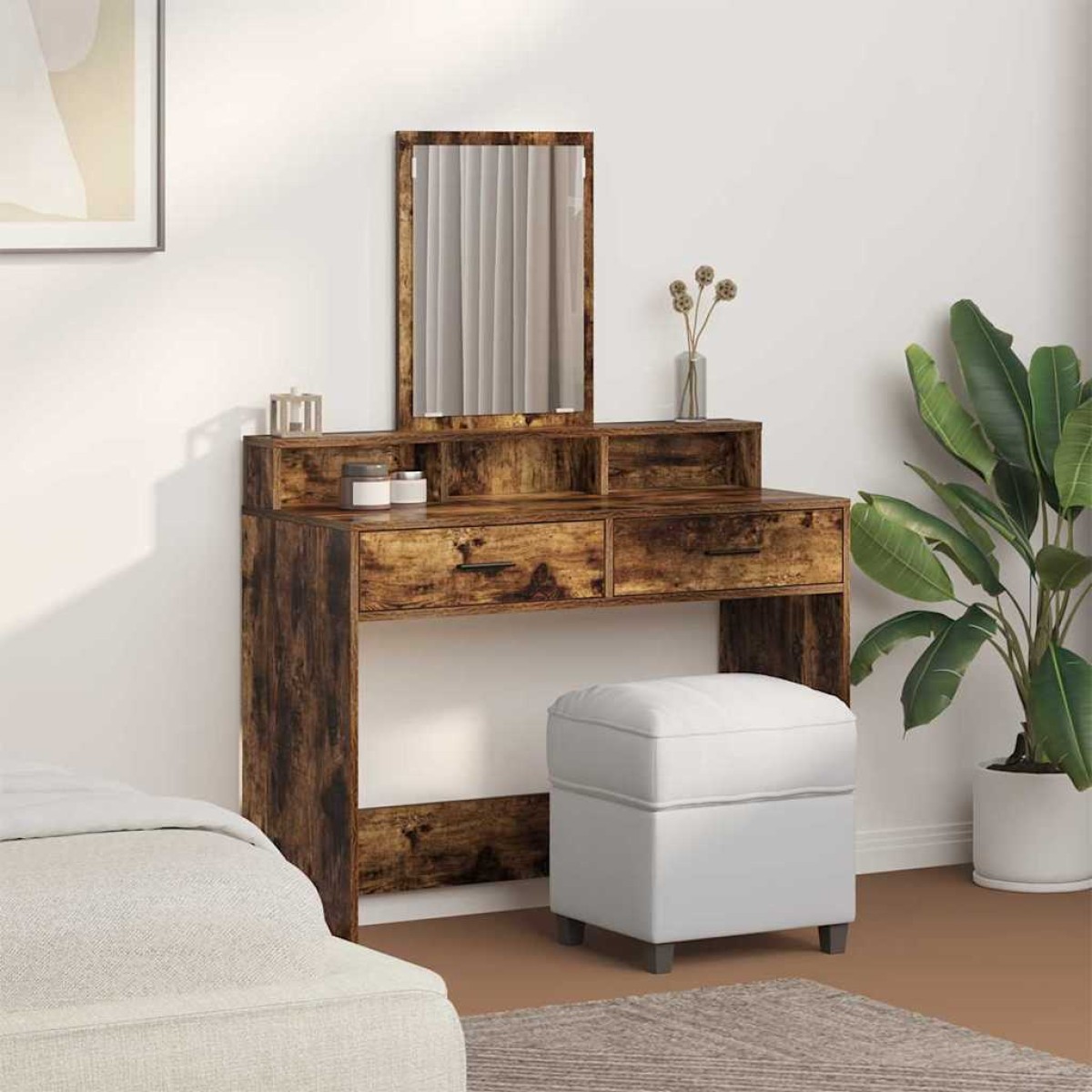 vidaXL Τραπέζι περιποίησης Καπνιστό Δρύς 100 x 41 x 140 εκ.