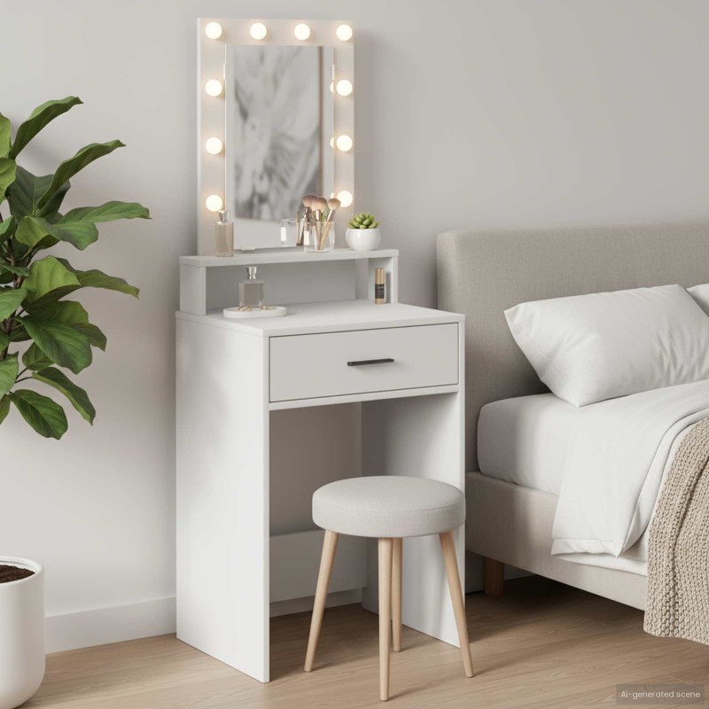 vidaXL Τραπέζι περιποίησης Λευκό 50 x 41 x 140 εκ. Επεξεργασμένο Ξύλο