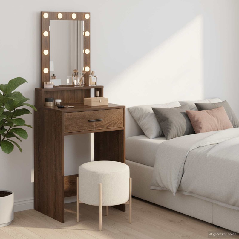 vidaXL Τραπέζι περιποίησης Καφέ 50 x 41 x 140 εκ. Επεξεργασμένο Ξύλο