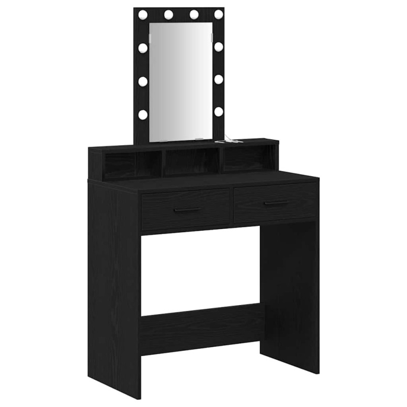 vidaXL Τραπέζι περιποίησης Μαύρο 79 x 41 x 140 εκ. Επεξεργασμένο Ξύλο