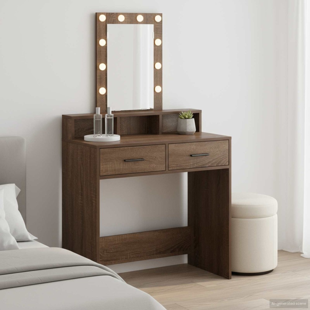 vidaXL Τραπέζι περιποίησης Καφέ 79 x 41 x 140 εκ. Επεξεργασμένο Ξύλο